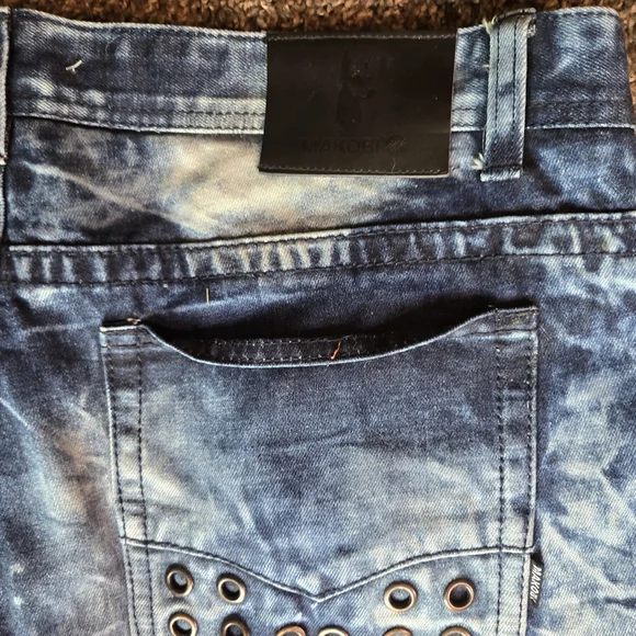 HOST PICK🎉🎊MAKOBI MK never worn distressed designer mens jeans 👖 sz36x34 - Picture 3 of 13